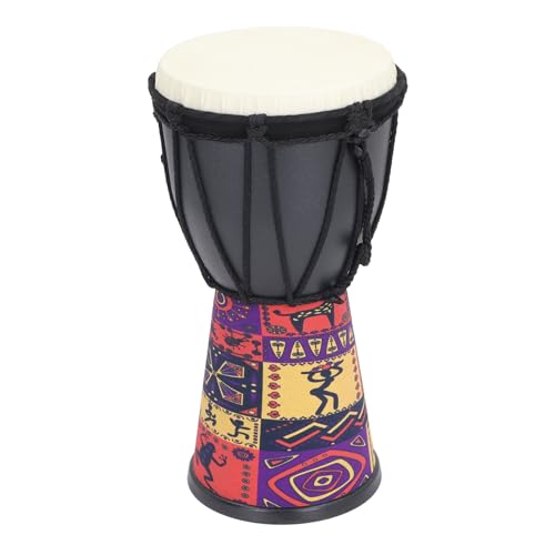 4 Zoll Afrikanische Handtrommel, Bemaltes Design, Künstliche Schaffell-Percussion-Trommel für Heimwerker und Tägliche Unterhaltung von Sahgsa