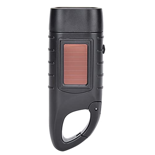 Handkurbel, Solarbetriebene Taschenlampe, Wiederaufladbare LED-Taschenlampe, Überlebens-Notfall-Taschenlampen für Outdoor-Sport, Camping, Wandern (Schwarz) von Sahgsa