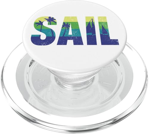 Segel Segelboot Vintage Retro Palme PopSockets PopGrip für MagSafe von Sailing Boat Sail Boating Team Crew CI0