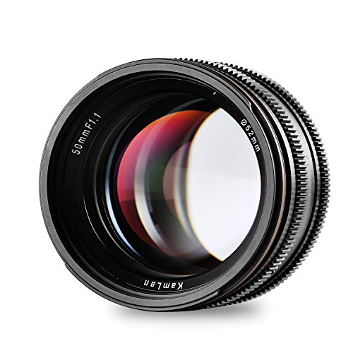 Kamlan 50mm F1.1 APS-C Große Blende Manueller Fixfokus Objektiv, Standard Prime Lens für Canon EOS-M Mount Spiegellose Kamera von SainSonic