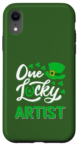 Ein glücklicher Künstler mit lustigem Spruch St. Patrick's Day Grafik Hülle für iPhone XR von Saint Patrick's Day Saying Lucky Clovers Design