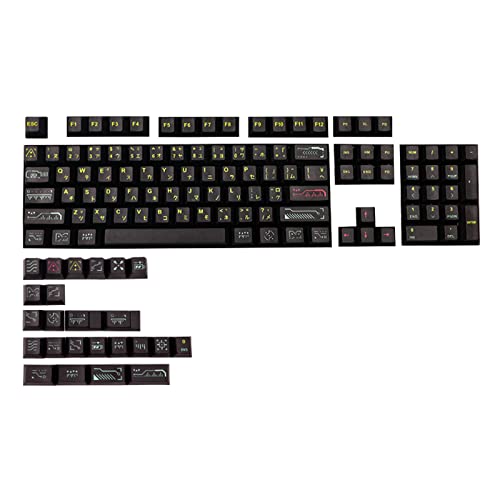 PBT-Tastenkappen-Set mit 71/128 Tasten, OEM-Profil, Farbsublimations-Tastenkappen-Set für mechanische MX-Gaming-Tastaturen, OEM-Profil, PBT-Tastenkappe, fünfseitige Farbstoff-Sublimationstastenkappen von Saiyana