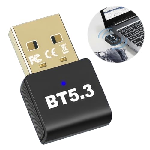 USB Bluetooth Adapter für PC, 5.3 Bluetooth Dongle PC Bluetooth Adapter Bluetooth Netzwerkadapter für Windows 8.1/10/11, Bluetooth USB Dongle für Kopfhörer Lautsprecher Tastatur Maus Drucker von Sakerr