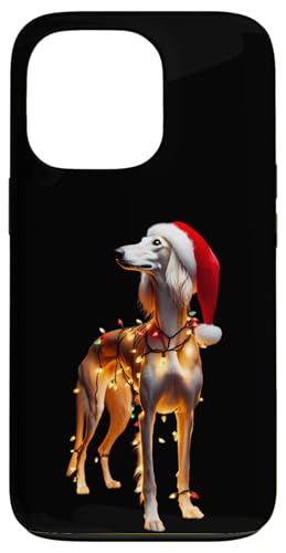 Hülle für iPhone 13 Pro Saluki Weihnachtsmannmütze Weihnachtsbeleuchtung Hundebesitzer Mama Papa Liebhaber von Saluki Christmas Products