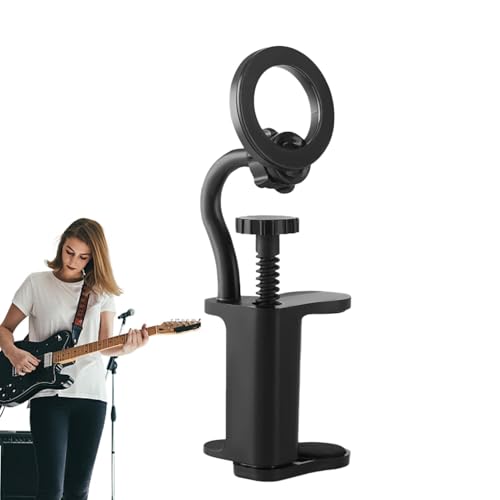 Salyeeluly Gitarren-Telefonhalter | Gitarren-Basskopf-Handyhalterung, Live-Broadcast-Clip für Gitarrenunterricht, Videoaufnahmen, 360° verstellbarer Gitarren-Telefonständer von Salyeeluly