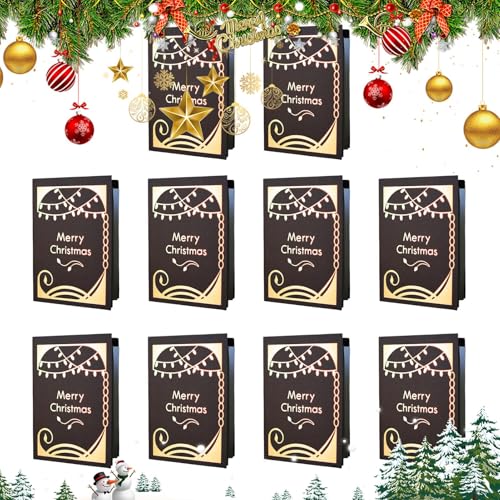 Salyeeluly Weihnachtskarten,Weihnachtsgrußkarten,Set mit 10 Weihnachtskarten mit Umschlägen - Verschiedene Weihnachtskarten, Weihnachtspostkarten, Frohe Weihnachtskarten für Kinder, Familie, Freunde, von Salyeeluly