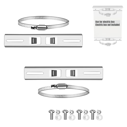 SamIdea Stangen-Montagesets, Edelstahl, CCTV-Kamera-Ständer, wasserdichte Box-Halterung mit verstellbaren 5 cm - 20 cm Klemmen für Überwachungskamera, elektrische Box (2 x 24 cm Querlenker mit 20 cm von SamIdea