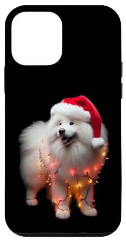 Hülle für iPhone 12 mini Samojeden mit Weihnachtsmannmütze, Weihnachtsbeleuchtung, Hundebesitzer, Mutter, Papa von Samoyed Christmas Products