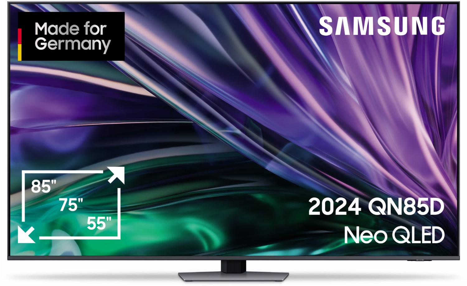 GQ65QN85DBT NEO QLED AI TV (Flat, 65 Zoll / 163 cm, 4K, Neural Quantum, strahlendes silber) / F von Samsung