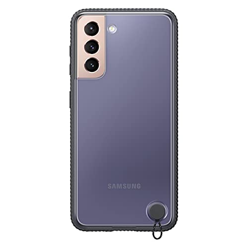 Samsung Clear Protective Cover Smartphone Cover EF-GG991 für Galaxy S21 5G Handy-Hülle verstärkter farblicher Rahmen, griffig, Schutz Case, stoßfest, Schwarz von Samsung