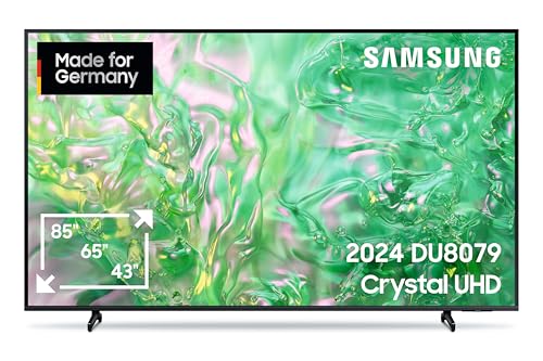 Samsung Crystal UHD 4K DU8079 Fernseher 85 Zoll, Samsung TV mit Dynamic Crystal Color, 4K Upscaling, AirSlim Design, Smart TV, GU85DU8079UXZG, Deutsches Modell [2024] von Samsung