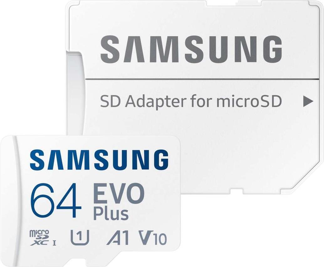 Samsung EVO PLUS microSD 64GB 2024 inkl. SD Adapter Speicherkarte UHS-I U3 Full HD & 4K UHD - Micro SD (MB-MC64SA/EU) von Samsung