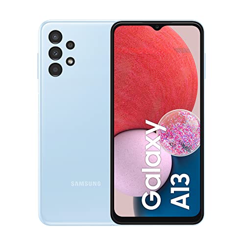 Samsung Galaxy A13 Android-Smartphone, 6,6 Zoll Infinity-V Display, Android 12, 4 GB RAM und 128 GB interner erweiterbarer² Speicher, Akku 5.000 mAh³, Hellblau Samsung Galaxy A13 Android-Smartphone, 6,6 Zoll Infinity-V Display, Android 12, 4 GB RAM und 128 GB interner erweiterbarer² Speicher, Akku 5.000 mAh³, Hellblau von Samsung