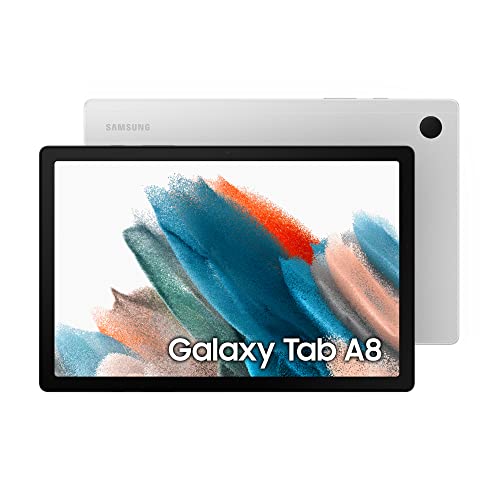 Samsung Galaxy Tab A8, Android Tablet, WiFi, 7.040 mAh Akku, 10,5 Zoll TFT Display, vier Lautsprecher, 32 GB/3 GB RAM, Tablet in Silber von Samsung