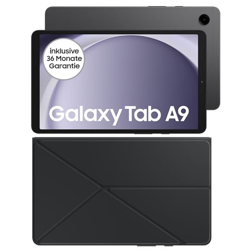 Samsung Galaxy Tab A9 LTE Android-Tablet, 64 GB Speicherplatz, Großes Display, Satter Sound, Simlockfrei ohne Vertrag, Graphite+Book Cover, Black von Samsung