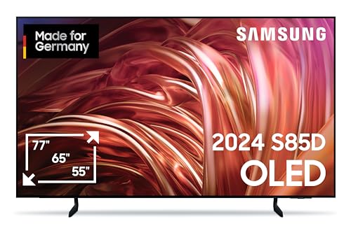 Samsung OLED 4K S85D Fernseher 77 Zoll, Samsung TV mit Neural Quantum 4K AI Gen2 Prozessor, OLED HDR, Contour Design, 4K Upscaling, Smart TV, KI TV, GQ77S85DAEXZG, Deutsches Modell [2024] von Samsung