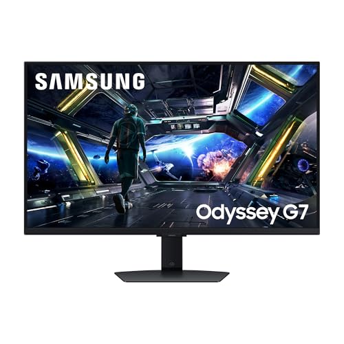 Samsung Odyssey G70D 4K Gaming Monitor, 32 Zoll, Bildschirm mit IPS-Panel, 4K-Auflösung, 3840 x 2160 Pixel, AMD FreeSync Premium, HDR10+, Reaktionszeit 1 ms, Bildwiederholrate 144 Hz, LS32DG702EUXEN von Samsung