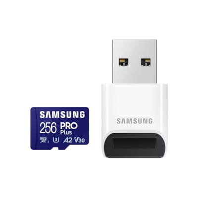 Samsung PRO Plus 256 GB microSDXC-Speicherkarte (2023) mit USB-Adapter von Samsung