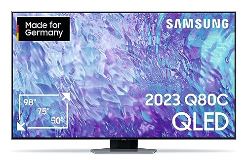 Samsung QLED 4K Q80C 75 Zoll Fernseher (GQ75Q80CATXZG, Deutsches Modell), Smart-TV, Direct Full Array, Neural Quantum Prozessor 4K, Real Depth Enhancer [2023] von Samsung