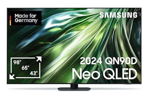 Samsung Neo QLED 4K QN90D Fernseher 98 Zoll, Samsung TV mit Neural Quantum 4K AI Gen2 Prozessor, Quantum-Matrix-Technologie, Motion Xcelerator, Smart TV, GQ98QN90DATXZG, Deutsches Modell [2024] von Samsung