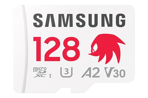 Samsung Sonic the Hedgehog(TM) microSD-Karte + SD-Adapter, Speicherkarte mit 128 GB, UHS-I U3, Full HD & 4K UHD, 180 MB/s Lesen, 130 MB/s Schreiben, Datenspeicher für Handheld-Konsolen, MB-MD128SA/LC1 von Samsung