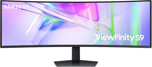 Samsung ViewFinity S95UC Curved Monitor, 49 Zoll, Bildschirm mit VA-Panel, 5.120 x 1.440 Pixel, 1.000R Radius, VESA DisplayHDR 400, KVM-Switch, Bildwiederholrate 120 Hz, Reaktionszeit 5 ms (G/G) von Samsung