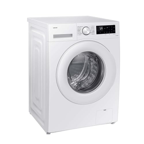 Samsung Waschmaschine, 8 kg, 1.400 U/min, EEK: A, Mikroplastik-Programm, Ecobubble, 14 Programme, WiFi SmartControl, Weiß, WW80CGC04ATEEG von Samsung