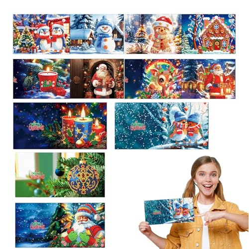 Samuliy Crystal Painting Weihnachtskarten | Gruß- & Weihnachtskarten mit festlichen Elementen – Einzigartige Weihnachtskarten Handgefertigte Malkarten-Sets von Samuliy