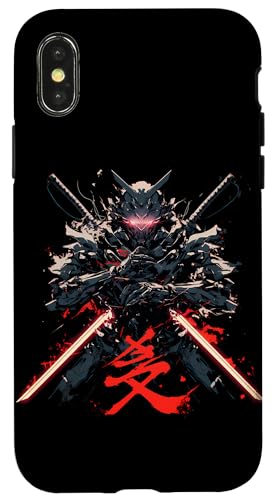 Hülle für iPhone X/XS Roboter-Samurai-Krieger Japanischer Samurai-Ninja von Samurai Kunst Ukiyo-e Kanji Krieger Geschenk