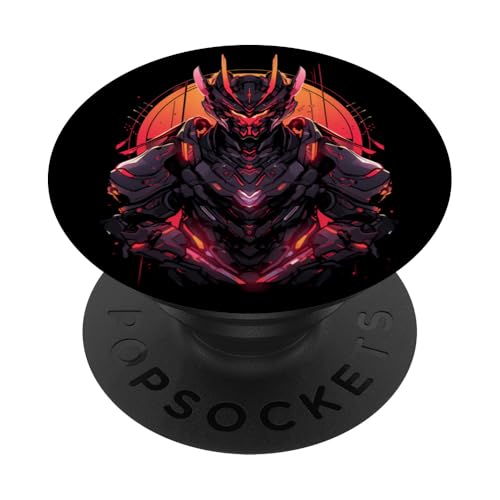 Roboter-Samurai-Krieger Japanischer Samurai-Ninja PopSockets Klebender PopGrip von Samurai Kunst Ukiyo-e Kanji Krieger Geschenk