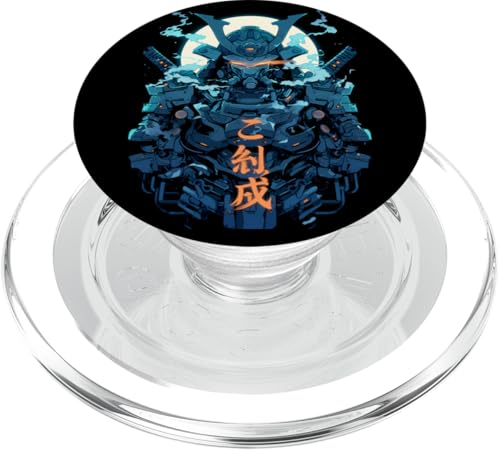 Roboter-Samurai-Krieger Japanischer Samurai-Ninja PopSockets PopGrip für MagSafe von Samurai Kunst Ukiyo-e Kanji Krieger Geschenk