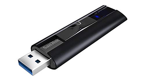 SanDisk Extreme PRO USB 3.2 Solid State Flash-Laufwerk 256 GB (Lesen mit 420 MB/s, Schreiben mit 380 MB/s, Passwortschutz, robustes Gehäuse, RescuePRO Deluxe Software), Schwarz von SanDisk
