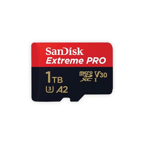 SanDisk Extreme Pro 1 TB microSDXC Memory Card + SD Adapter with A2 App Performance + Rescue Pro Deluxe 170 MB/s Class 10, UHS-I, U3, V30 von SanDisk