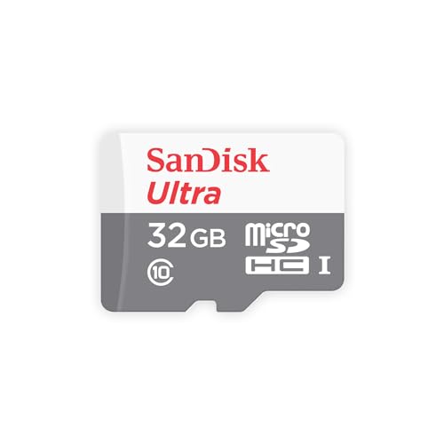 SanDisk Ultra 32GB Android microSDHC Speicherkarte + SD-Adapter bis zu 80 MB/Sek., Class 10, White, Grey, Red, SDSQUNS-032G-GN3MA von SanDisk