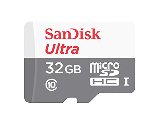 SanDisk Ultra 32GB Android microSDHC Speicherkarte bis zu 80 MB/Sek, Class 10, Grau, Weiß, 1 Pack, SDSQUNS-032G-GN3MN von SanDisk