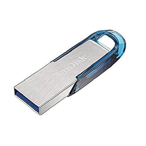SanDisk Ultra Flair USB 3.0 Flash-Laufwerk 64 GB (Rescue Pro Software, Passwortschutz, robust, schlankes Metallgehäuse, 150 MB/s Übertragungsgeschwindigkeit) Blau von SanDisk