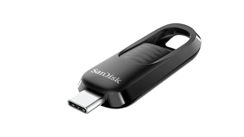 SanDisk Ultra® Slider USB-Type-C™-Laufwerk 1 TB (USB-Flash-Laufwerk, einziehbarer Anschluss, USB 3.2 Gen 1, bis zu 400 MB/s) Schwarz von SanDisk