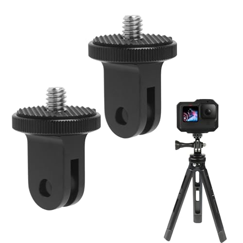 Stativ Mount Adapter für Gopro 2 Packs, Aluminium 1/4-Zoll-20 Kamerahalterung Umwandlung Stativadapter Kompatibel mit GoPro Mounts, Insta360, Sony, Xiaomi Yi oder anderen Action-Kameras von Sangcca