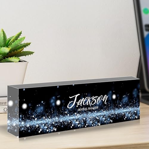 Benutzerdefinierte Schreibtisch-Namensschild, personalisierte Büro-Namensschild für Schreibtisch, Büro-Schreibtisch-Dekor für Frauen Männer, 8x3Inch Acryl-Schreibtisch-Plakette, Büro Geschenke (c) von Sangkoo