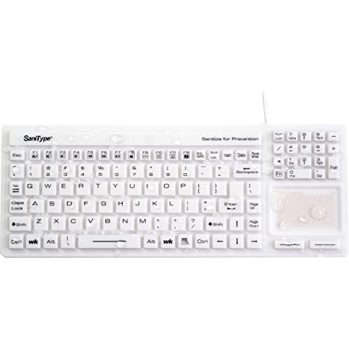 SaniType waschbar Touchpad Plus 31 hygienisch Tastatur w/Touchpad (USB) (weiß) | kbstrc106t-w von SaniType