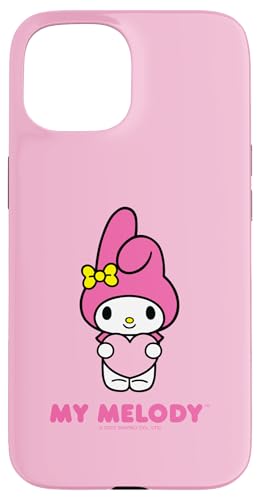 Sanrio Hülle für iPhone 15 My Melody, Cartoon Case, Polycarbonat & TPU, Stoßdämpfend, Pastellrosa & Hellblau, Texturiert, Kind, Female von Sanrio