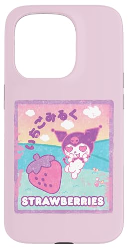 Hülle für iPhone 15 Pro Kuromi Erdbeermilch von Sanrio