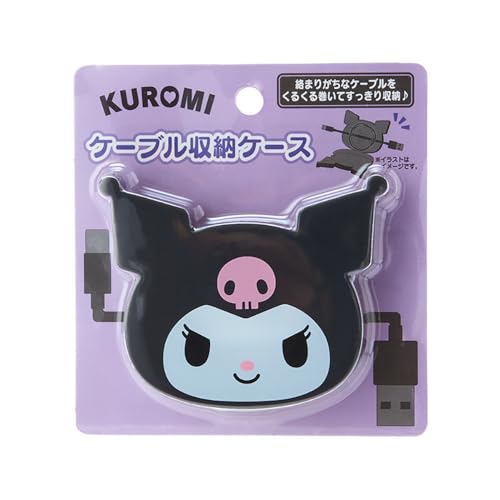 Sanrio 240516 SANRIO Kabelaufbewahrungskoffer, Kabelhalter, Kuromi, 2,7 x 3,3 x 0,6 Zoll (6,8 x 8,4 x 1,5 cm), Charakter von Sanrio