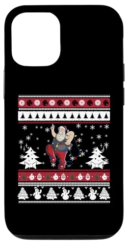 Hülle für iPhone 12/12 Pro Lustige Weihnachtsmann Bier Lichterkette Weihnachten Weihnachtsmann von Santa Claus Dancing Design