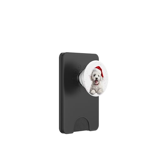 Weihnachts-Bichon-Frisé-Hund PopSockets PopWallet für MagSafe von Santa Hat