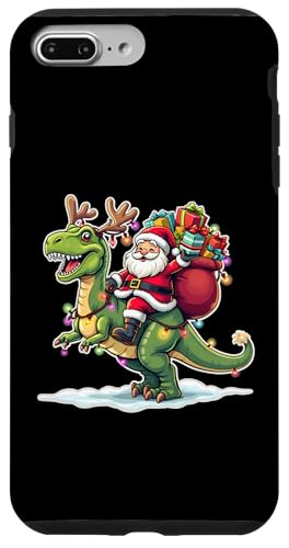 Hülle für iPhone 7 Plus/8 Plus Weihnachtsmann reitender Dinosaurier T Rex Hirsch Xmas Lichter Pyjama Kostüme von Santa Riding Dinosaur T rex Deer Xmas Holiday tees