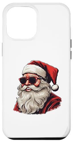 Hülle für iPhone 14 Plus Santa Face Retro Sonnenbrille Weihnachten Xmas Herren Damen von Santa Wearing Sunglasses