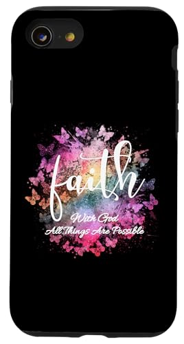 Christian Faith Butterfly Splash With God All Things Are Hülle für iPhone SE (2020) / 7 / 8 von Sapphire Star Inspirational Christian Gifts