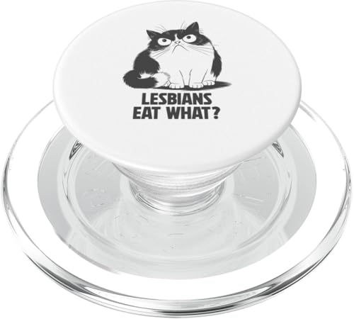 Angry Cat "Lesbians Eat What?" Lustige sarkastische Katze PopSockets PopGrip für MagSafe von Sarcastic Cat Lover Tees