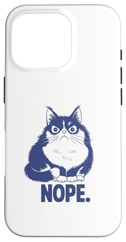 Hülle für iPhone 16 Pro Angry Cat "Nope" Lustige sarkastische Katze von Sarcastic Cat Lover Tees